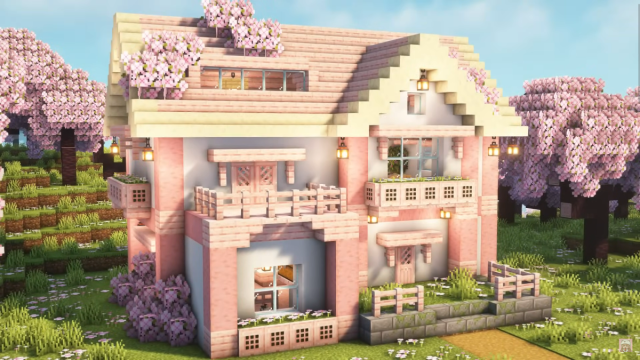 Cherry Blossom House made by Polar Cat in Minecraft