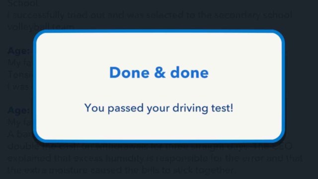 Passing your driving test in BitLife is easy