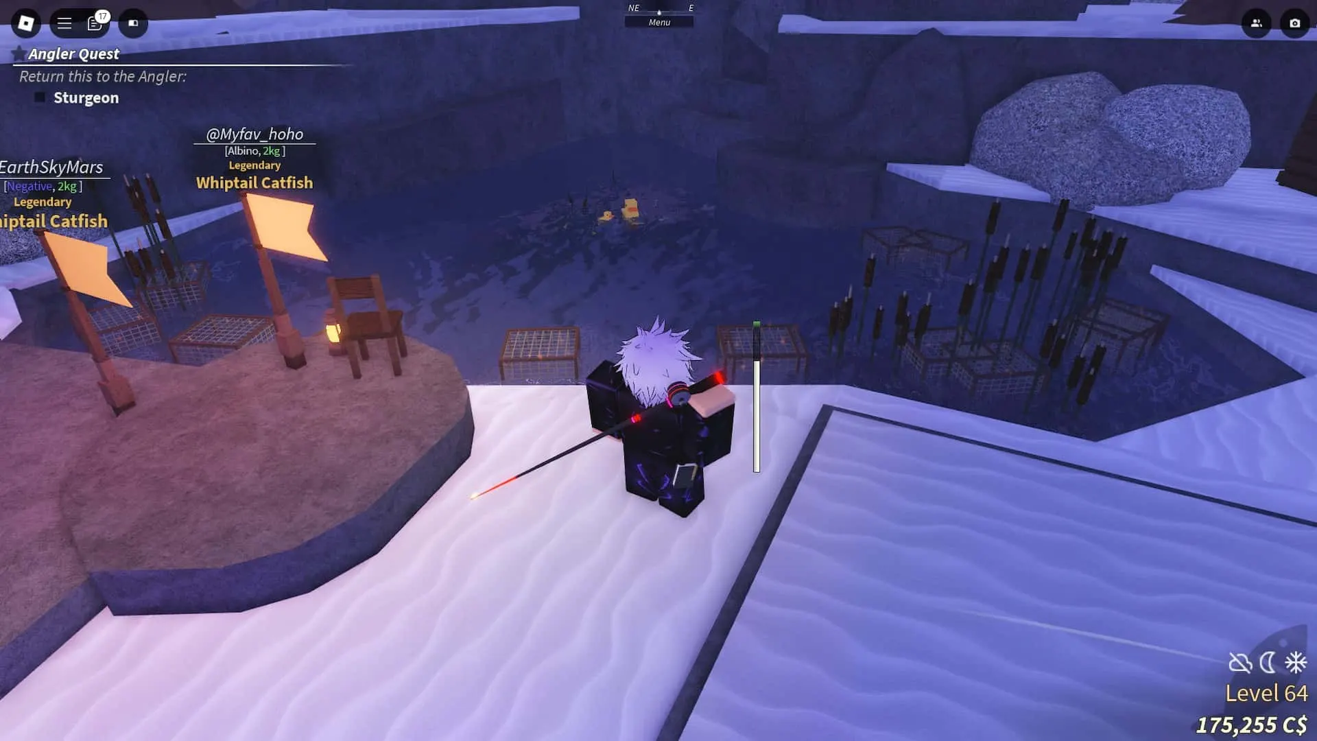 Player casting a line at Moosewood in Fisch Roblox