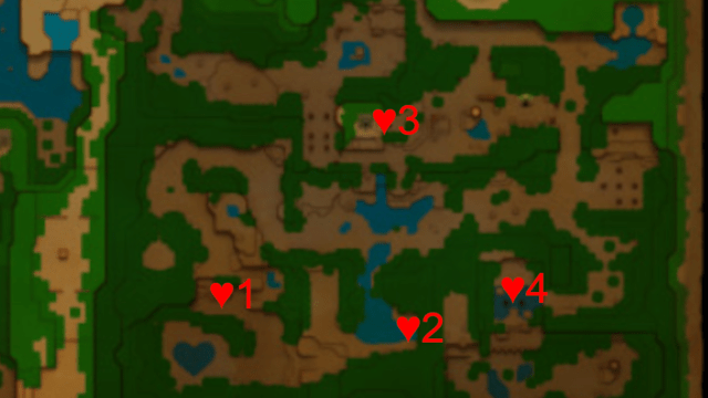 Heart Pieces found in the Faron Wetlands in Zelda: Echoes of Wisdom