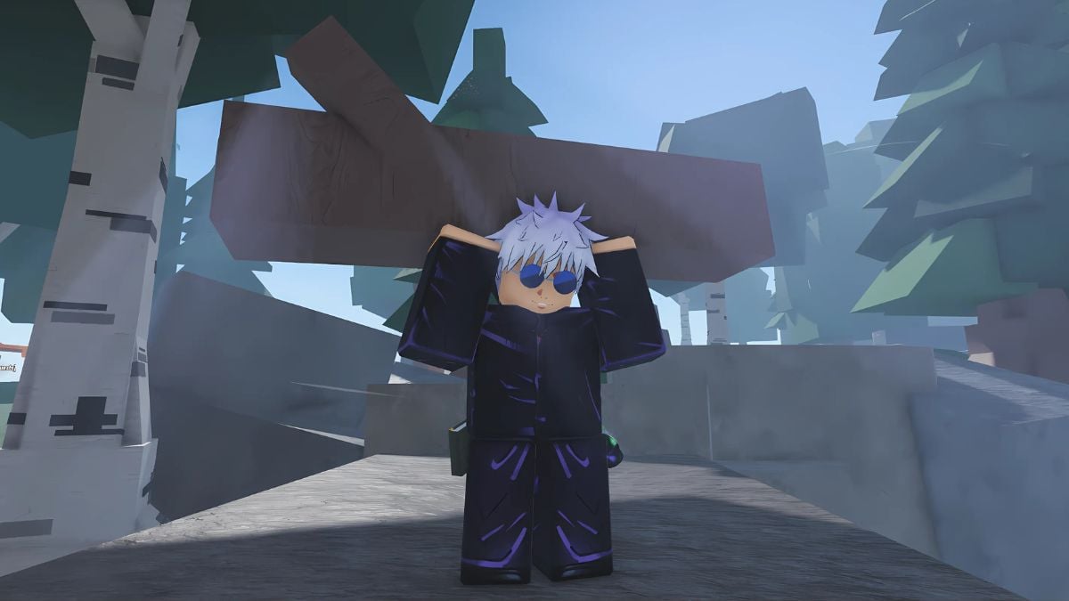 Player holding a log in Fisch Roblox