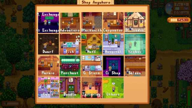 Shop Anywhere mod for Stardew Valley on Android