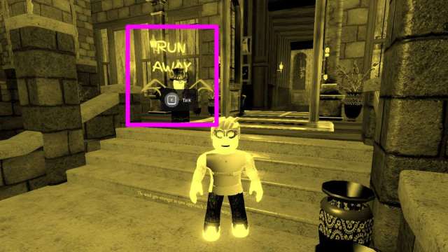 Hidden message at the entrance of the manor in The Haunt Roblox