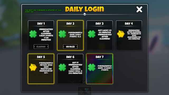 Toilet Defense RNG Daily Login menu.