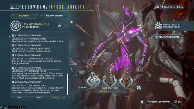 Warframe Helminth level