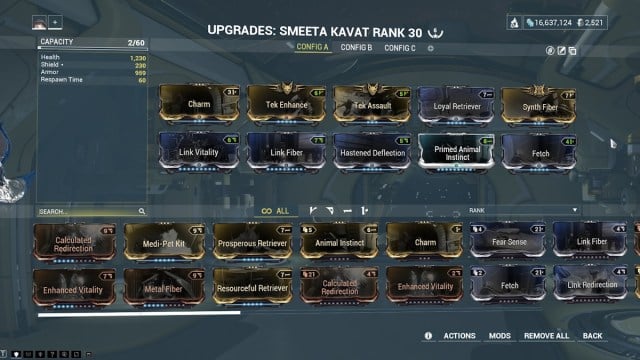 the best Smeeta Kavat build in Warframe