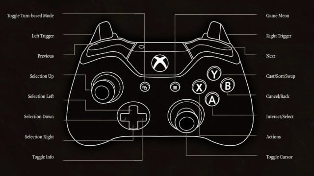 Baldur's Gate 3 Controller layout.