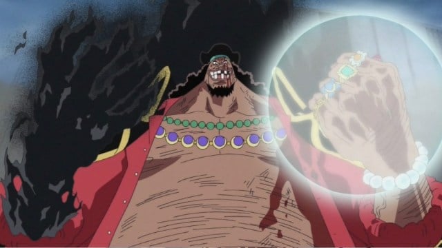 Blackbeard with his two Devil Fruint in One Piece