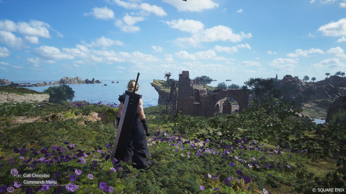 Cloud Strife standing in the Grasslands (PS5 Pro)