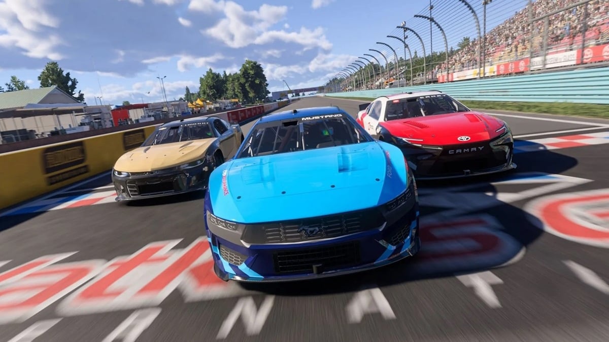 An official Forza Motorsport screenshot featuring Update 14's new-gen NASCAR vehicles.