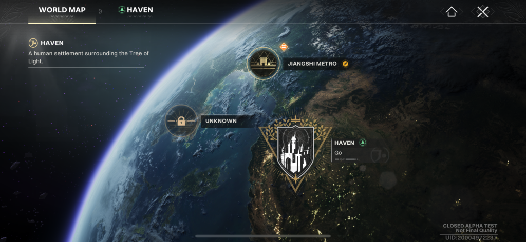 World map in Destiny: Rising.