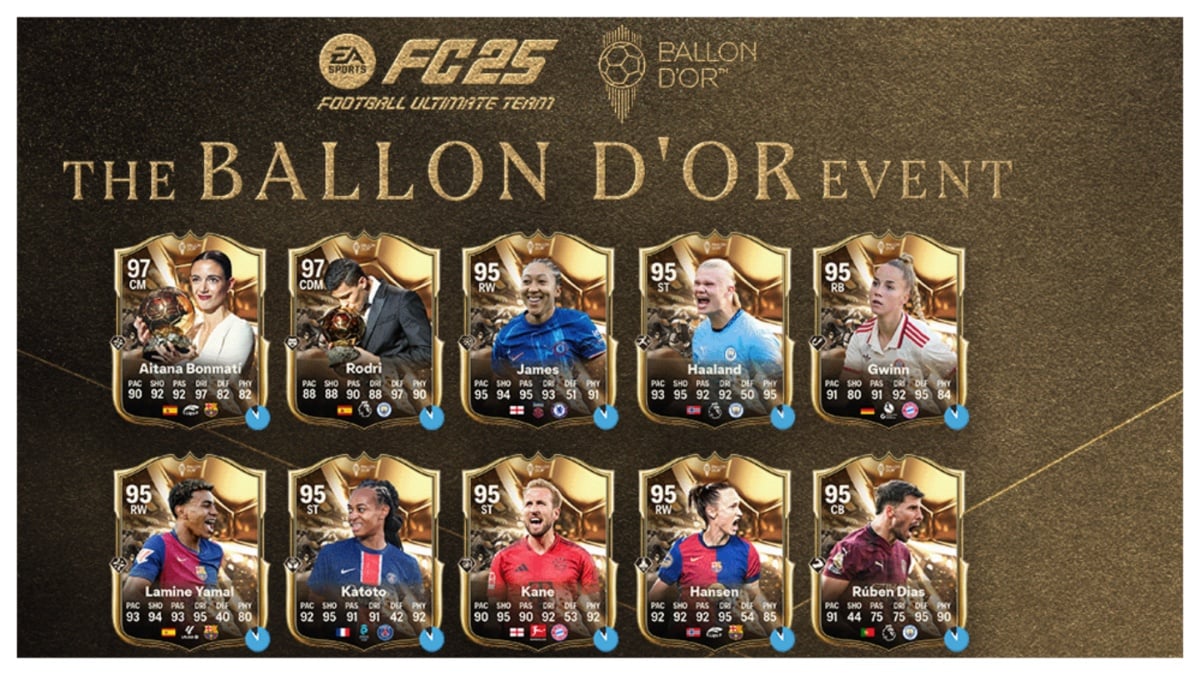 An image of Ballon d'Or Completionist objective rewards and tasks in EA FC 25