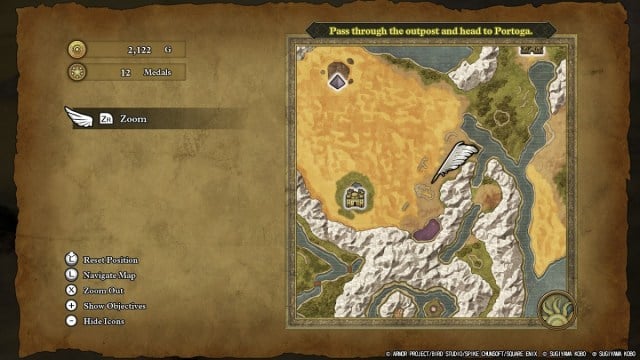 Dragon Quest 3 HD-2D map of desert