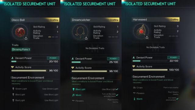 The three deviations where players can get the recommended Deviations for the whim potions for the Zone of Haze.