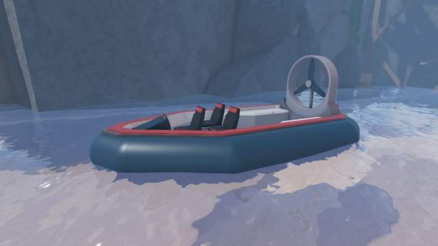 Hovercraft boat in the Fisch Roblox experience