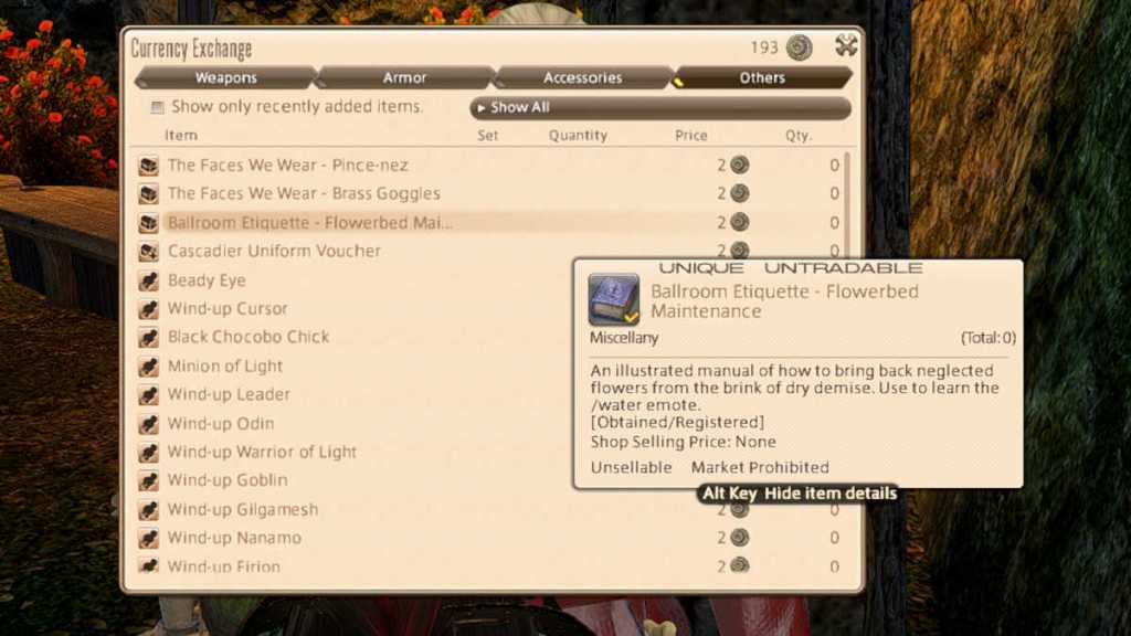 Ballroom Etiquette - Flowerbed Maintenance in Final Fantasy XIV