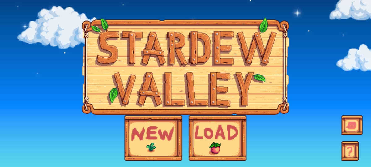 Main menu of Stardew Valley on a mobile device