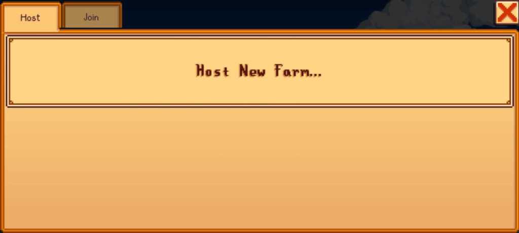 Host a new farm on Stardew Valley on mobile device