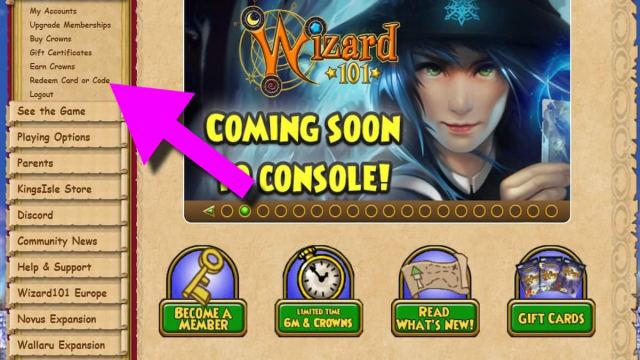 How to redeem Wizard101 codes step 2