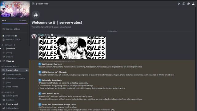 Roblox LOCKED Discord server rules