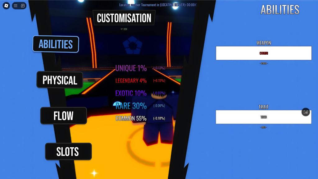 LOCKED customization menu