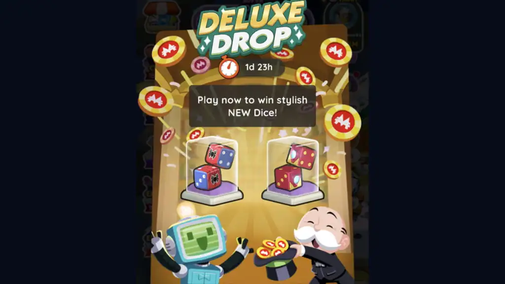 Monopoly GO Dice skins in Peg-E deluxe drop