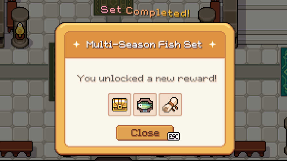 Reward for completing the Multi-Season Fish set in Fields of Mistria