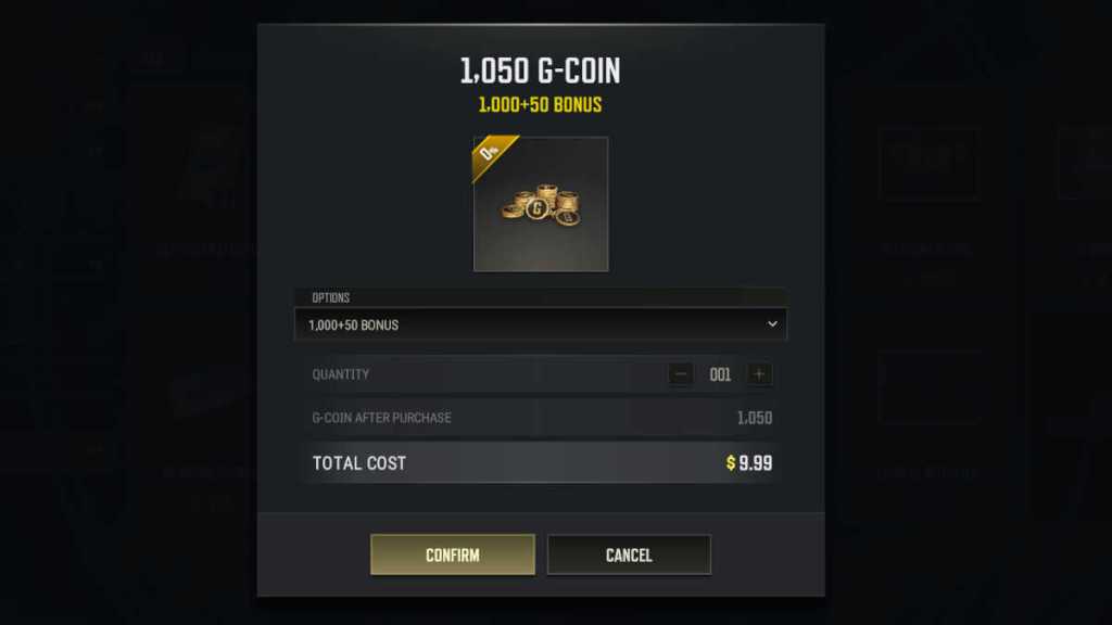 Purchasing G-Coins in PUBG on PC