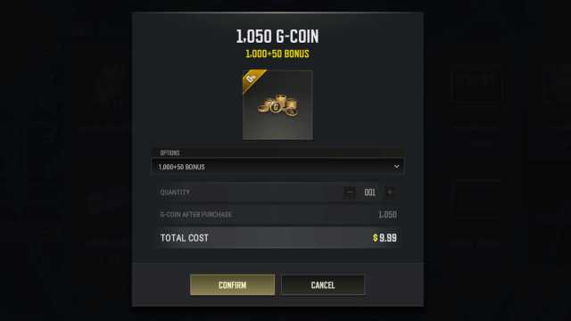 Purchasing G-Coins in PUBG on PC