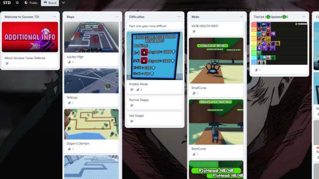 Roblox Sorcerer TD Trello