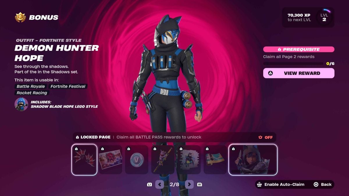 Demon Hunter Hope skin in Fortnite Chapter 6 Season 1 Battle Pass