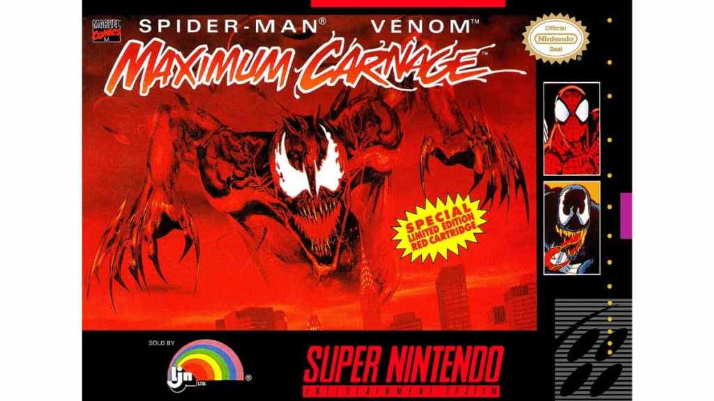 The Maximum Carnage Spider-Man game's box art.