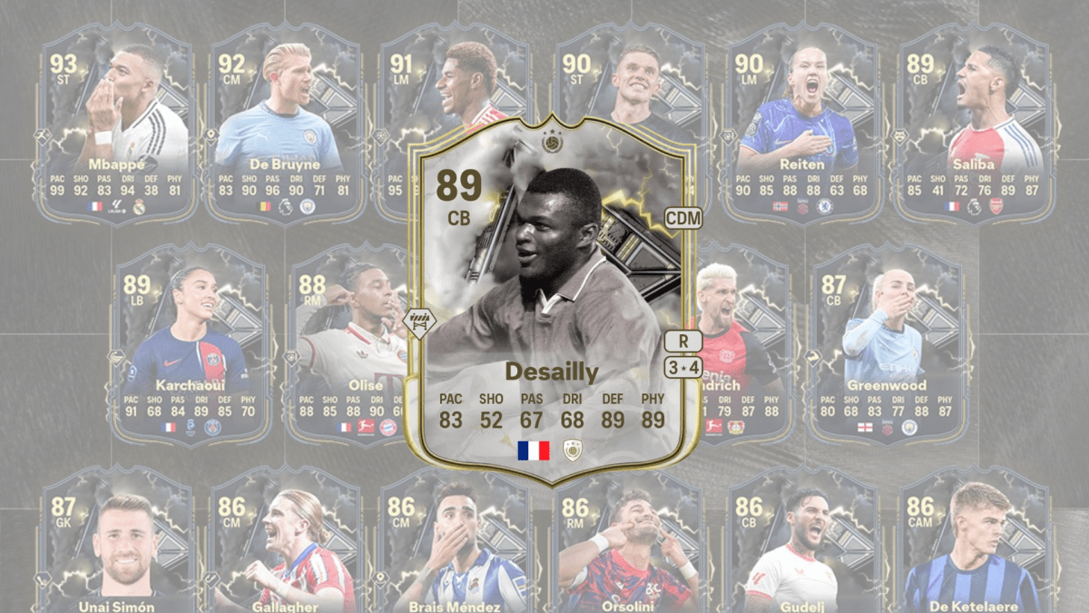 An image of Desailly Thunderstruck Icon SBC solutions in EA FC 25