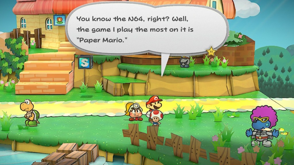 Paper Mario The Thousand Year Door referencing N64 Paper Mario