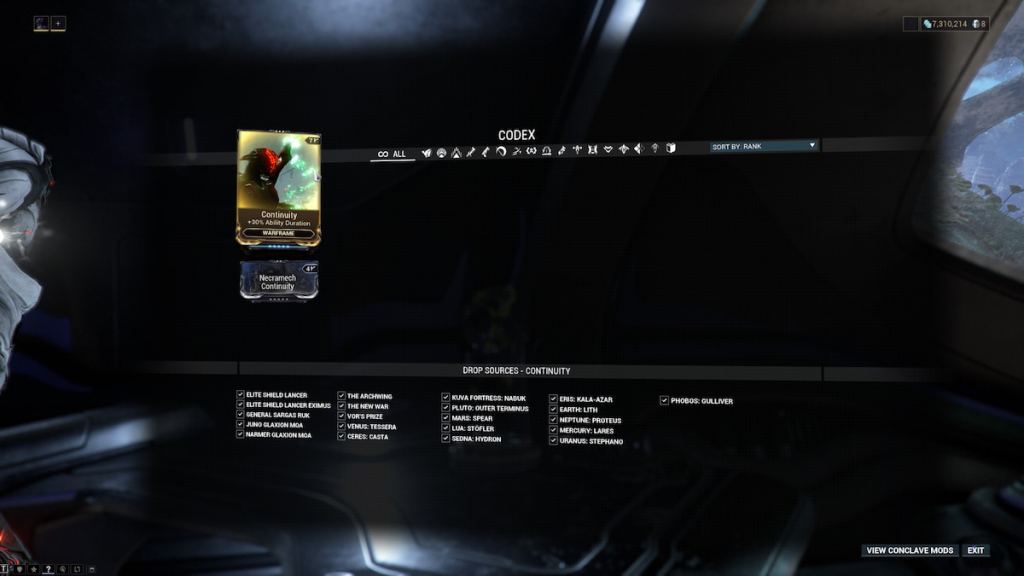 Continuity Mod in Warframe