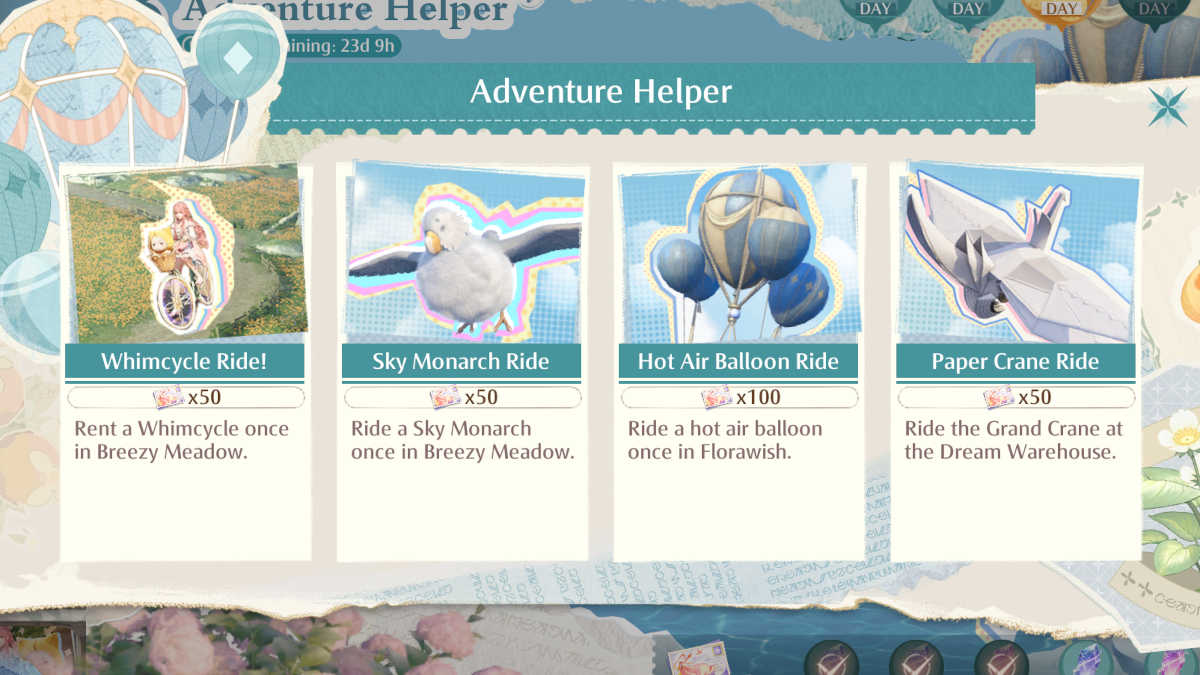 Adventure Helper tasks in Infinity Nikki