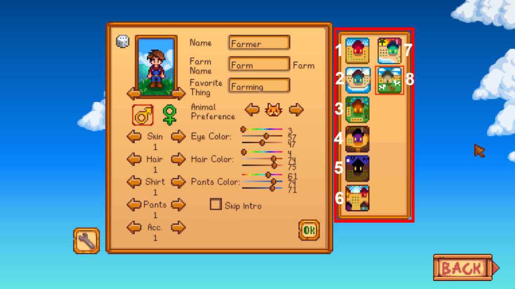 Choosing a farm type in Stardew Valley