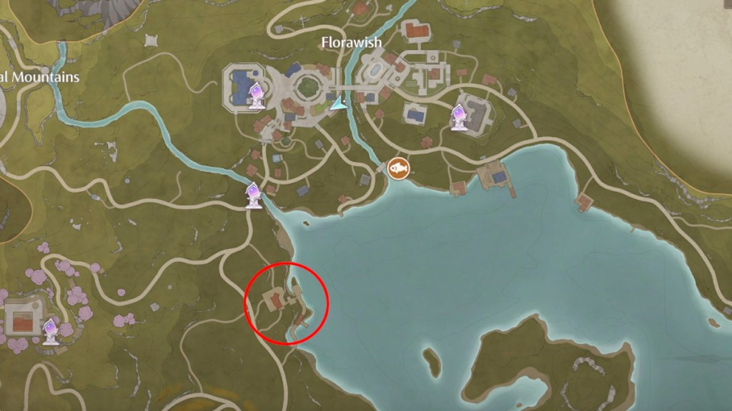 Location of the Fishing Association in Infinity Nikki