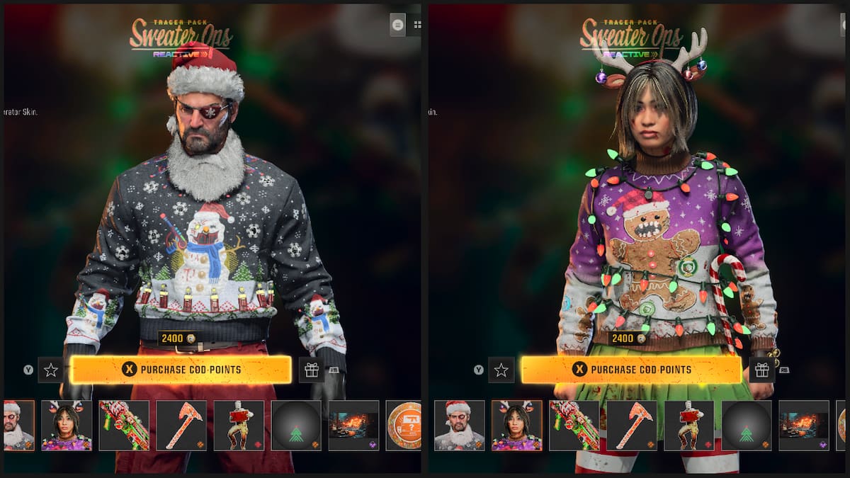 Weaver and Maya holiday skins