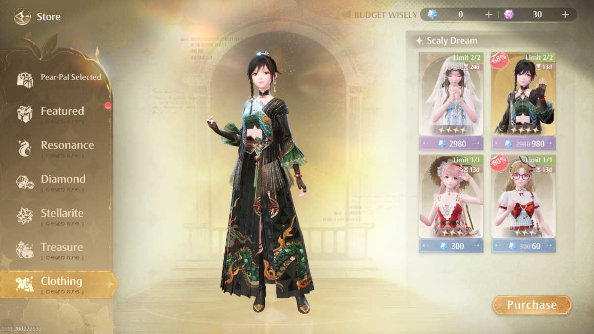 Infinity Nikki premium store outfits