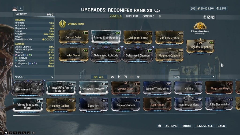 Warframe Reconifex build