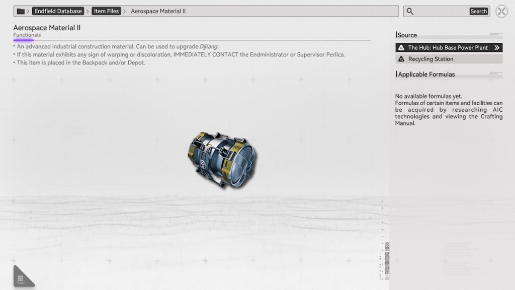 Aerospace Material 2 in Arknights: Endfield