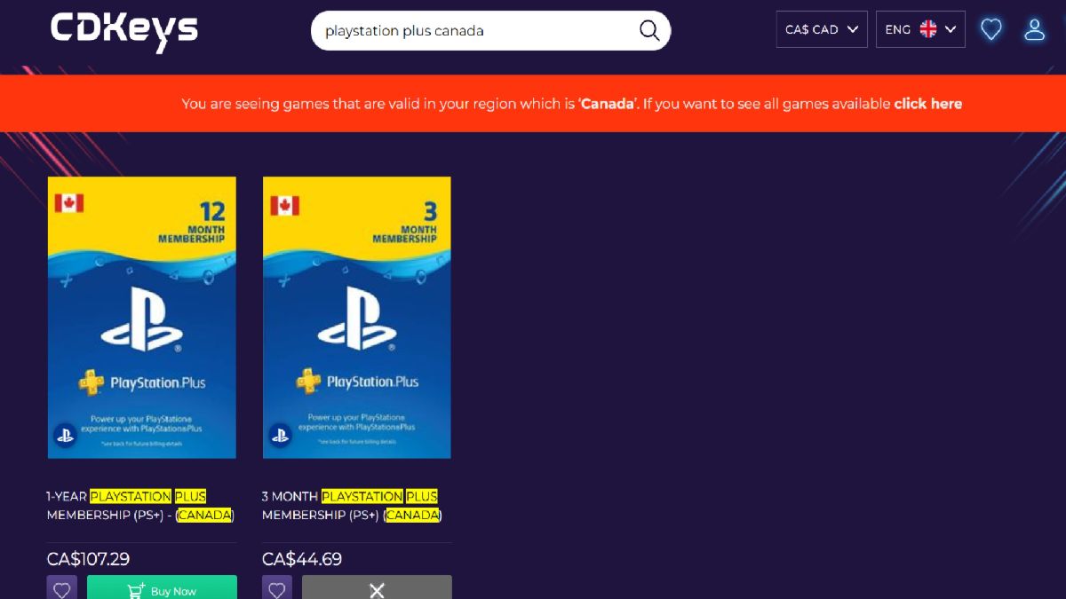 I have to get PlayStation credit or PlayStation Plus vouchers through CDKeys