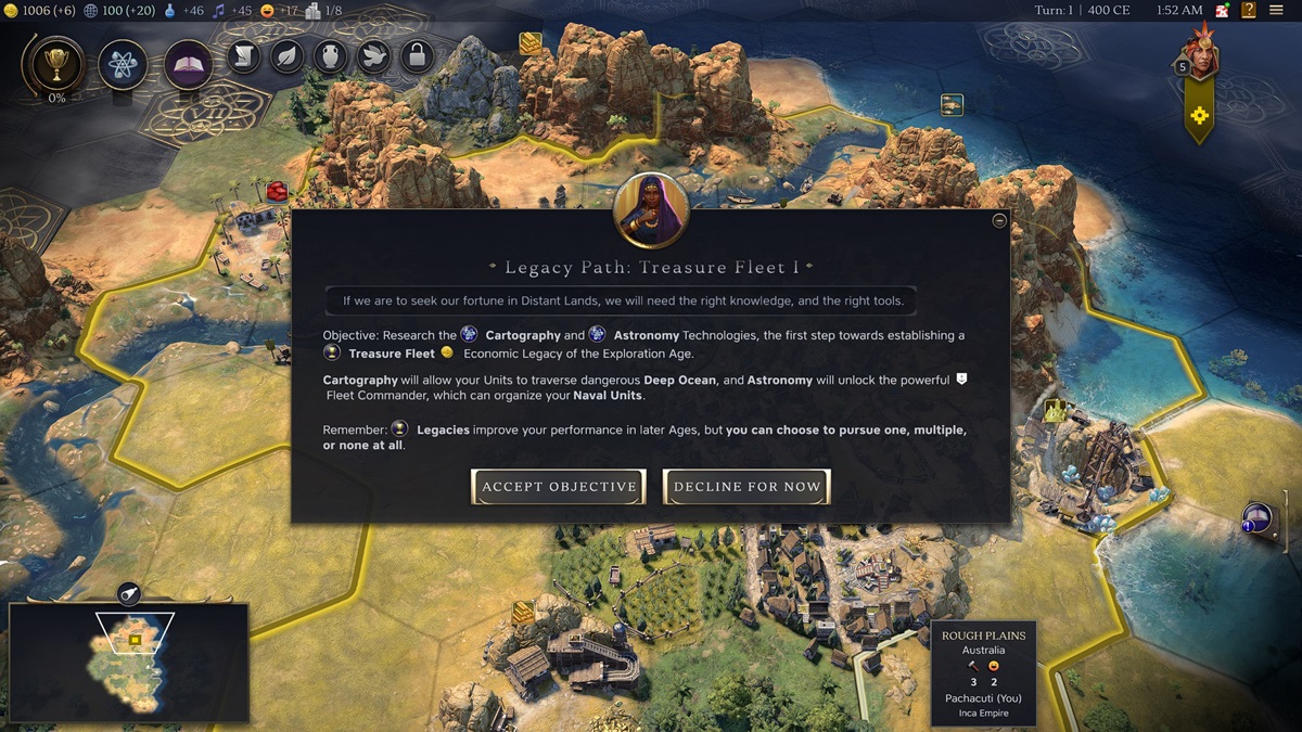 Choose your Legacy Path at the start of Age in Civilization 7