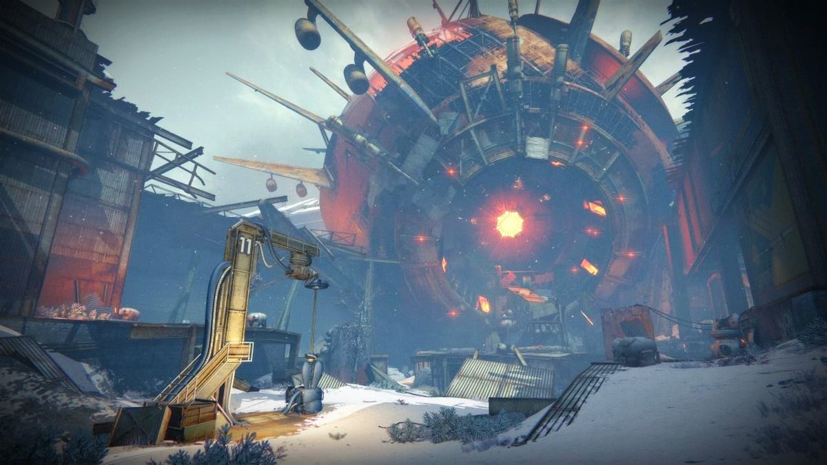 A screenshot from Destiny's old Wrath of the Machine Raid.