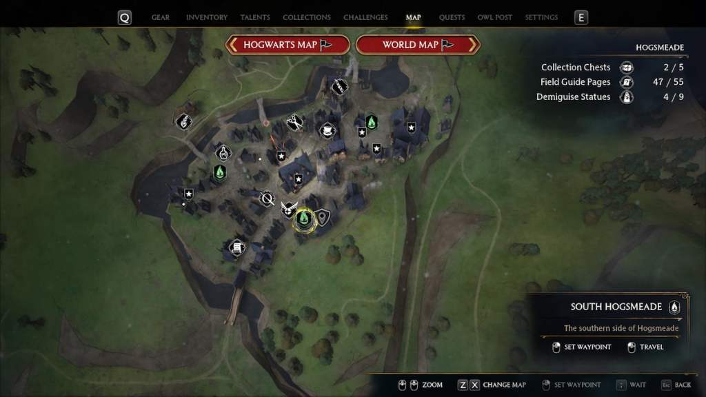 Path of Dungeon of Doom Map in Hogwarts Legacy