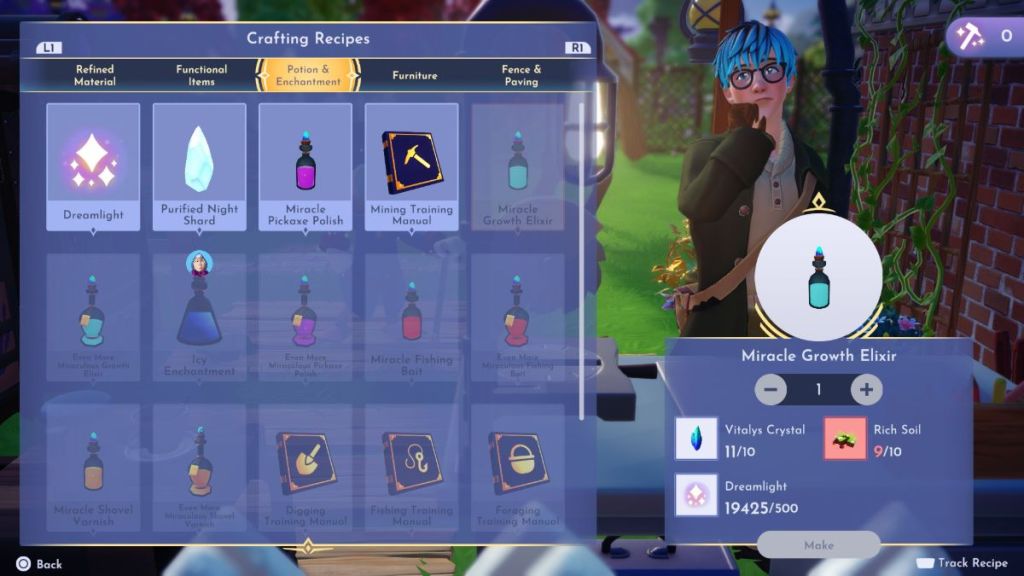 Miracle Growth Elixir can be crafted in Disney Dreamlight Valley