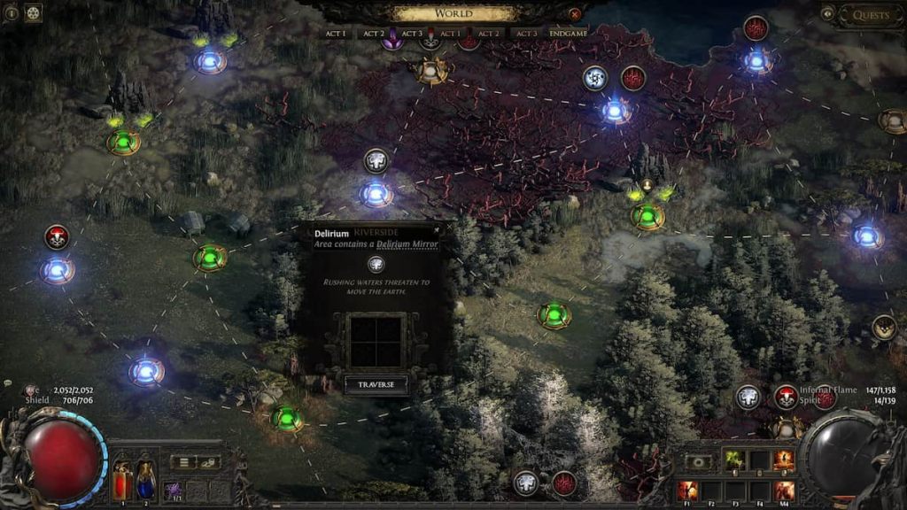 Delirium Node on Atlas Map in Path of Exile 2