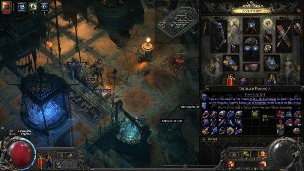 Opening the Instilling Window in Path of Exile 2