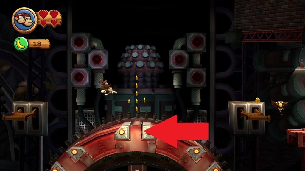 Donkey Kong Country Returns first red button location 7-5